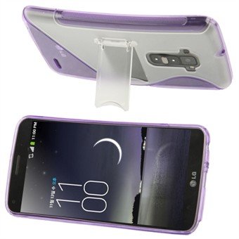 Siliconen/Plastic Stand Cover LG G-Flex (Paars)