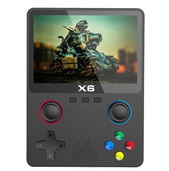 X6 Retro Handheld Spelconsole met Dubbele Joystick Ontwerp - 3,5" Scherm - Zwart