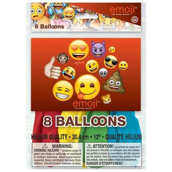 Ballonnen Emoji, 8 stuks.