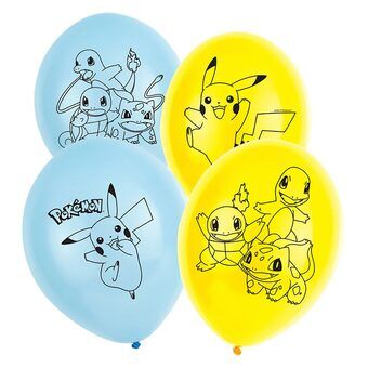 Pokemon ballonnen, 6 st.