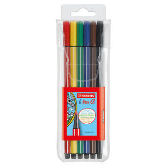 Stabilo pen 68-6 kleuren
