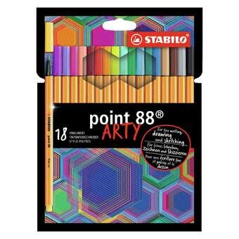 STABILO Point 88 ARTY Fineliners, 18 stuks.