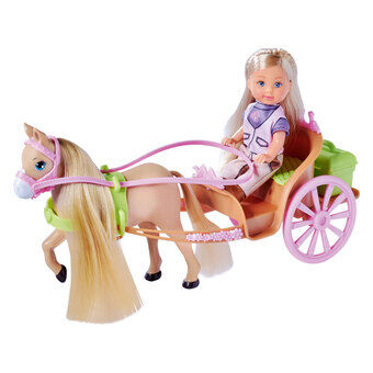 Evi is dol op minipop paard en wagen