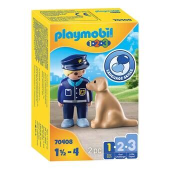 PLAYMOBIL 1.2.3. politieagent met hond - 70408