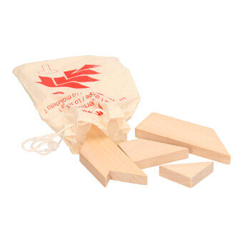 Goki houten hersenpuzzel t-vorm in zakje