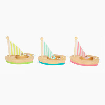 Little foot - bath toys houten zeilboten, set van 3