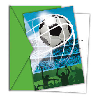 Uitnodigingen en enveloppen voor voetbalfans, 6 stuks, FSC-gecertificeerd.