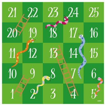 Speelkleed Slangen en Ladders, 200x200cm