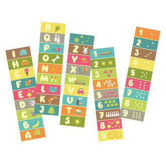 Speelmat letters en cijfers 40x150cm, set van 5