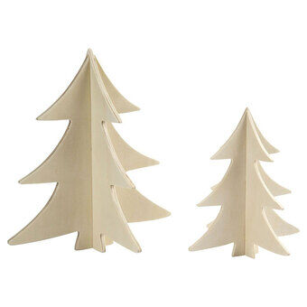 Versier je 3D houten kerstbomen, 2 st.