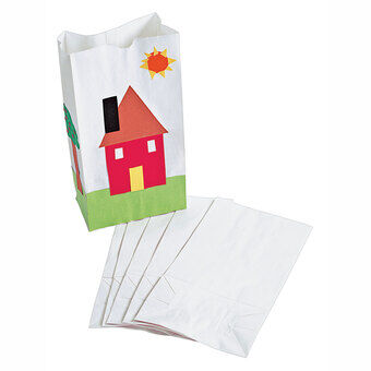 Kleuren - papieren zak wit, set van 50 st