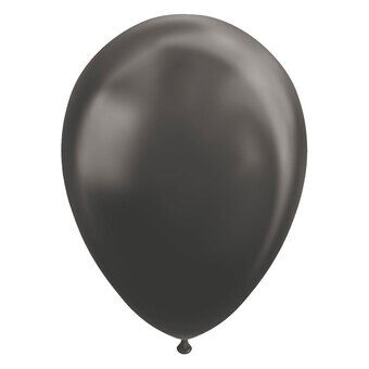 Ballonnen Metallic Zwart 30cm, 10 stuks.