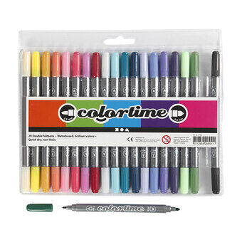 Dubbelzijdige pennen - extra kleuren, 20 st.
