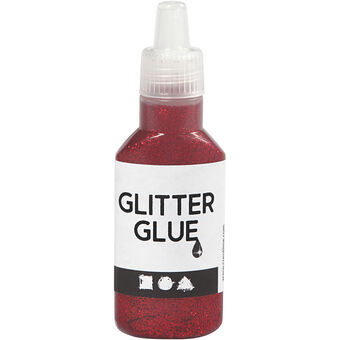 Glitter lijm Rood, 25 ml
