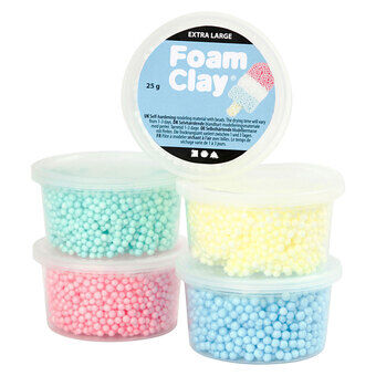 Foam Clay extra Stor, 5 kleuren