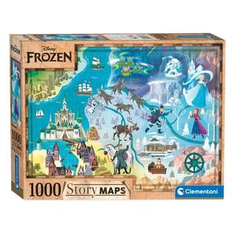 Clementoni wereldkaart puzzel Disney Frozen, 1000 st.