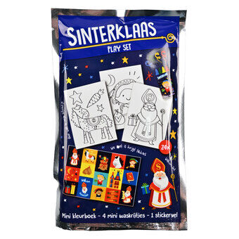 Sinterklaas kleurboek met 4 waskrijtjes en stickervel