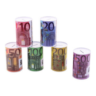 Spaarvarken - Motief met eurobiljetten