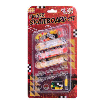 Finger Skateboard Set, 4 stuks.