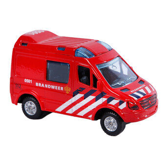 Kinderwereldbol die-cast brandweerauto, 8 cm