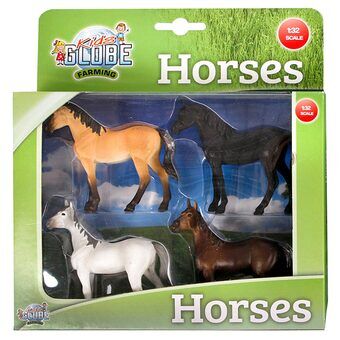Kinderwereldbol paarden, 4 st. 1:32