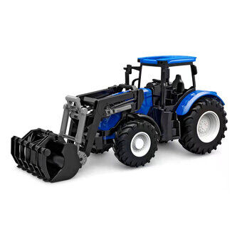 Kids Globe Tractor met voorlader - Blauw