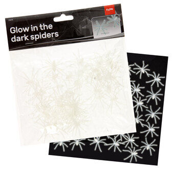 Glow in the Dark Spiders, 50 stuks.