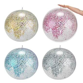 Opblaasbare glitter ballon, 60 cm