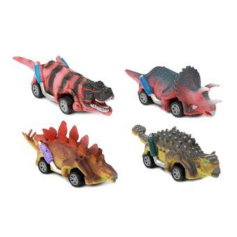 World of Dinosaurs Dino pullback auto, 4 st.
