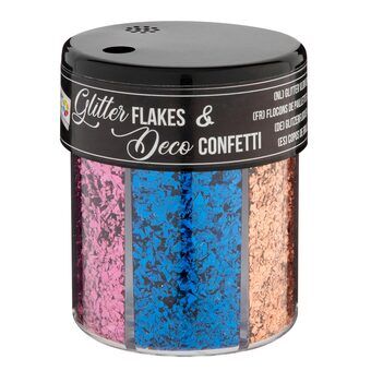Decoratieve confetti in pot, 6 kleuren