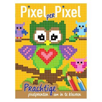 Pixel kleurboek uilen