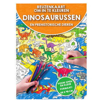 Gigantische kaarten om dinosaurussen in te kleuren