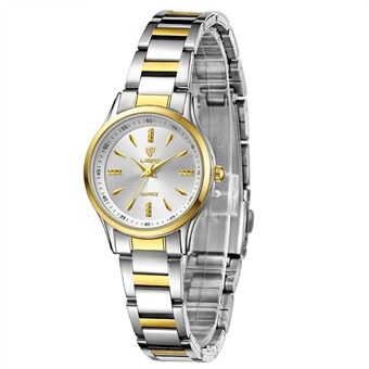 LIEBIG L1016 Fashion analoog quartz horloge voor koppels met tweekleurige Steel band