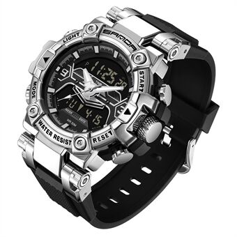 SANDA 3186 Modieus cool horloge met lichtgevend display Multifunctioneel 50m waterdicht elektronisch horloge