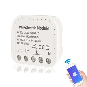 EW-WiFi-S01 16A WiFi DIY Switch APP Afstandsbediening Ondersteunt 2-way Control Smart Home Automation Module