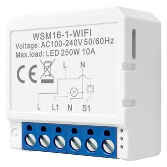 AVTTO WSM16 1-Gang Dual Way Control Smart WiFi Switch APP Voice Control DIY Light Switch Module
