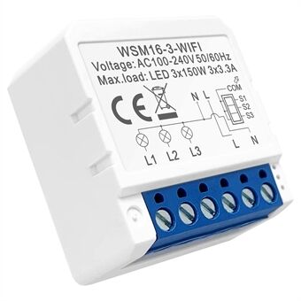AVTTO WSM16 3-Gang Smart WiFi Switch APP Spraakbesturing Mini DIY Light Switch Module