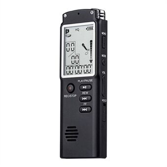 T60 32GB ruisonderdrukkende digitale spraakgestuurde spraakrecorder MP3-speler 1536Kbps HD-opname Dubbele condensatormicrofoon met WAV MP3-speler Telefoonopname voor vergaderlezingen Interviewklasse - zwart