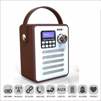 Draagbare DAB-H6 Wood DAB digitale radiospeler Bluetooth MP3-speler Ondersteunt TF-kaart en Flash