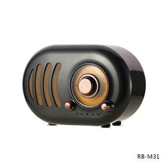 REMAX M31 Draadloze luidspreker Retro Bluetooth-luidspreker HiFi Audio 3D Muziek Outdoor - Zwart