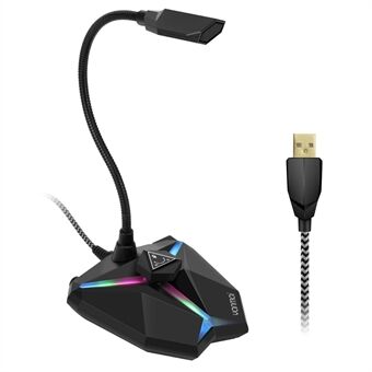 YANMAI G35 Desktop Capacitive Microphone USB Noise Reduction Computer Microphone with RGB Light for Gaming Live Streaming