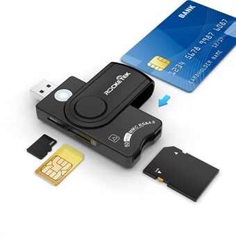 ROCKETEK CR310 USB 2.0 Smart SD TF ID SIM -bankkaartconnectoradapter