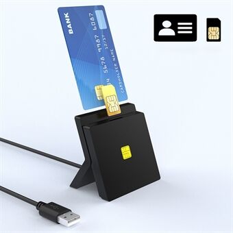 ROCKETEK CR319 USB 2.0 SIM - Smart Bank Card CAC ID SIM -kaartlezeradapter voor Windows Mac PC