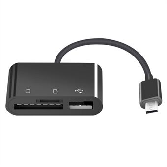 D-138 Micro USB 3-in-1 multifunctionele kaartlezer TF-kaart / geheugenkaart High Speed Adapter