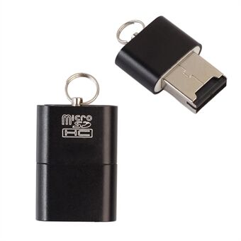 Mini-gegevensoverdracht USB 2.0-kaartlezer voor micro SD TF-kaart - zwart