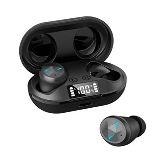 C6 TWS Draadloze Bluetooth 5.0 Sport Oortelefoon Koptelefoon Digitaal Scherm Waterdicht Ruisonderdrukkende Muziek Oproep Headset - Zwart