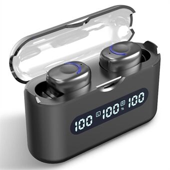 TWS-Q8 Draadloze Bluetooth-oordopjes Sport-hoofdtelefoon Aanraakbediening IPX5 waterdichte headset met digitaal LED-display