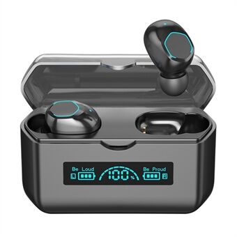 M19 Draadloze TWS-oordopjes Mini Sports Bluetooth 5.2-headset met digitaal display Stereo binaurale in-ear hoofdtelefoon met oplaadetui Ondersteuning Power Bank-functie