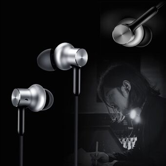 XIAOMI Piston Pro in-ear oortelefoon met microfoonafstandsbediening voor Xiaomi Samsung iPhone - zilverkleur