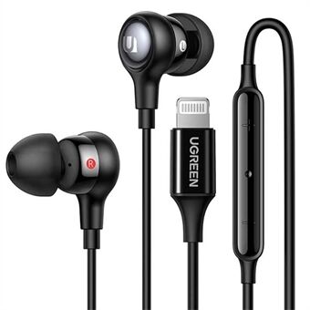 UGREEN 30631 HiTune Lightning-headset In-ear-koptelefoon Bedrade microfoon-oordopjes Compatibel met iPhone 13 Pro Max 12 11 SE XR XS X iPad Air Mini (MFi-gecertificeerd)